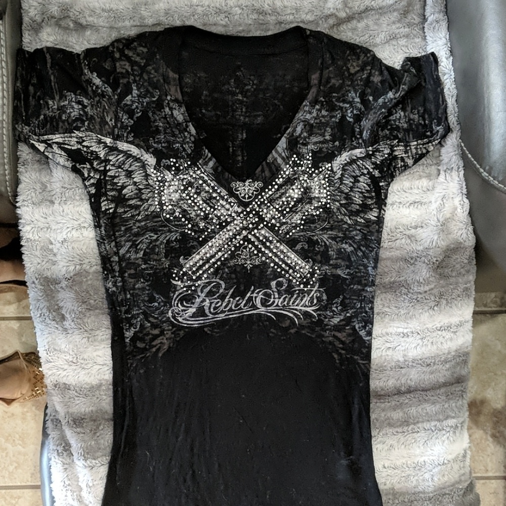 Rebel Saints burnout t-shirt